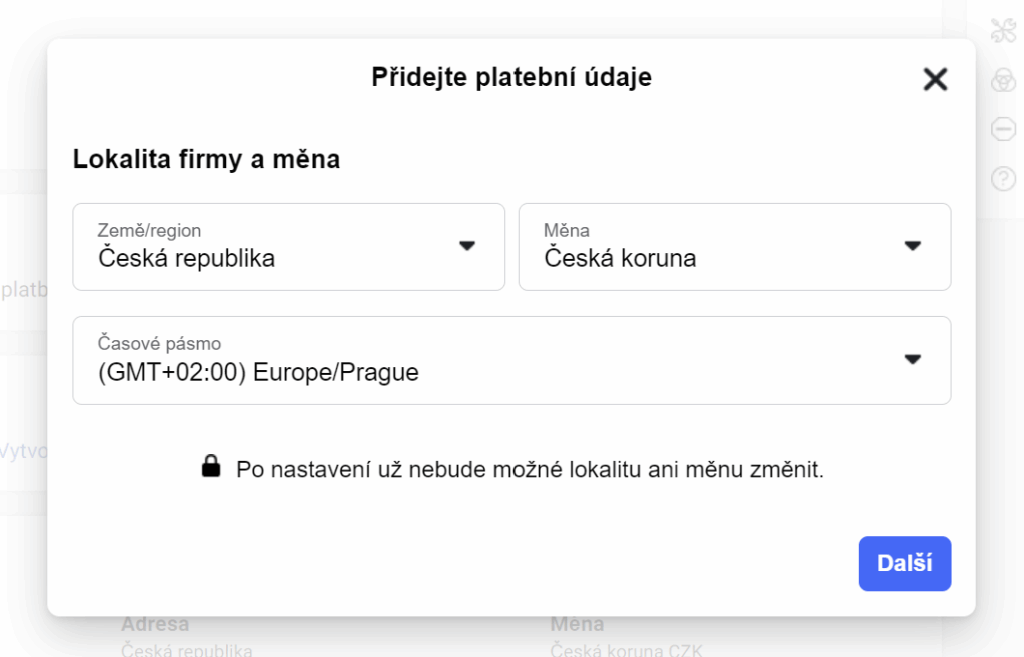 BM10 - Přidání platební metody v Meta Business Manageru