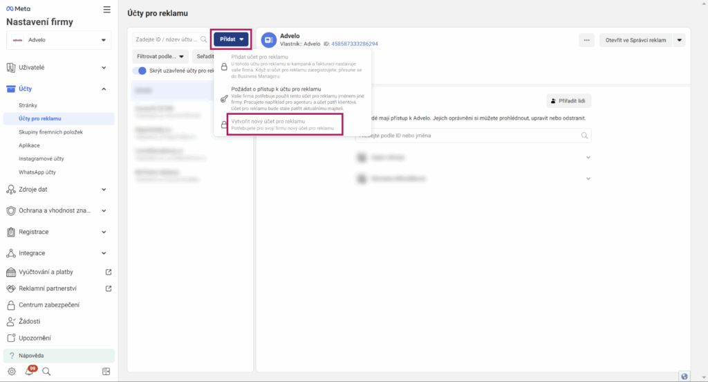 BM6 - Tvorba a nastavení položek v Meta Business Manageru krok za krokem