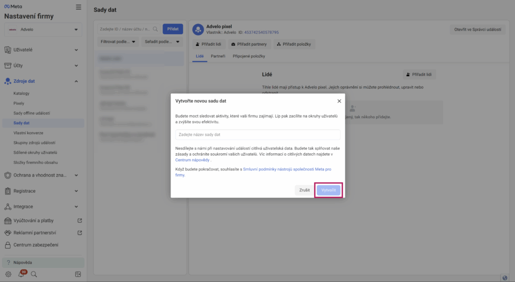 BM8 1 - Tvorba a nastavení položek v Meta Business Manageru krok za krokem