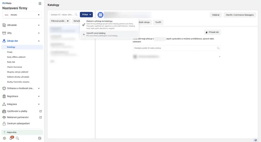 katalog - Tvorba a nastavení položek v Meta Business Manageru krok za krokem